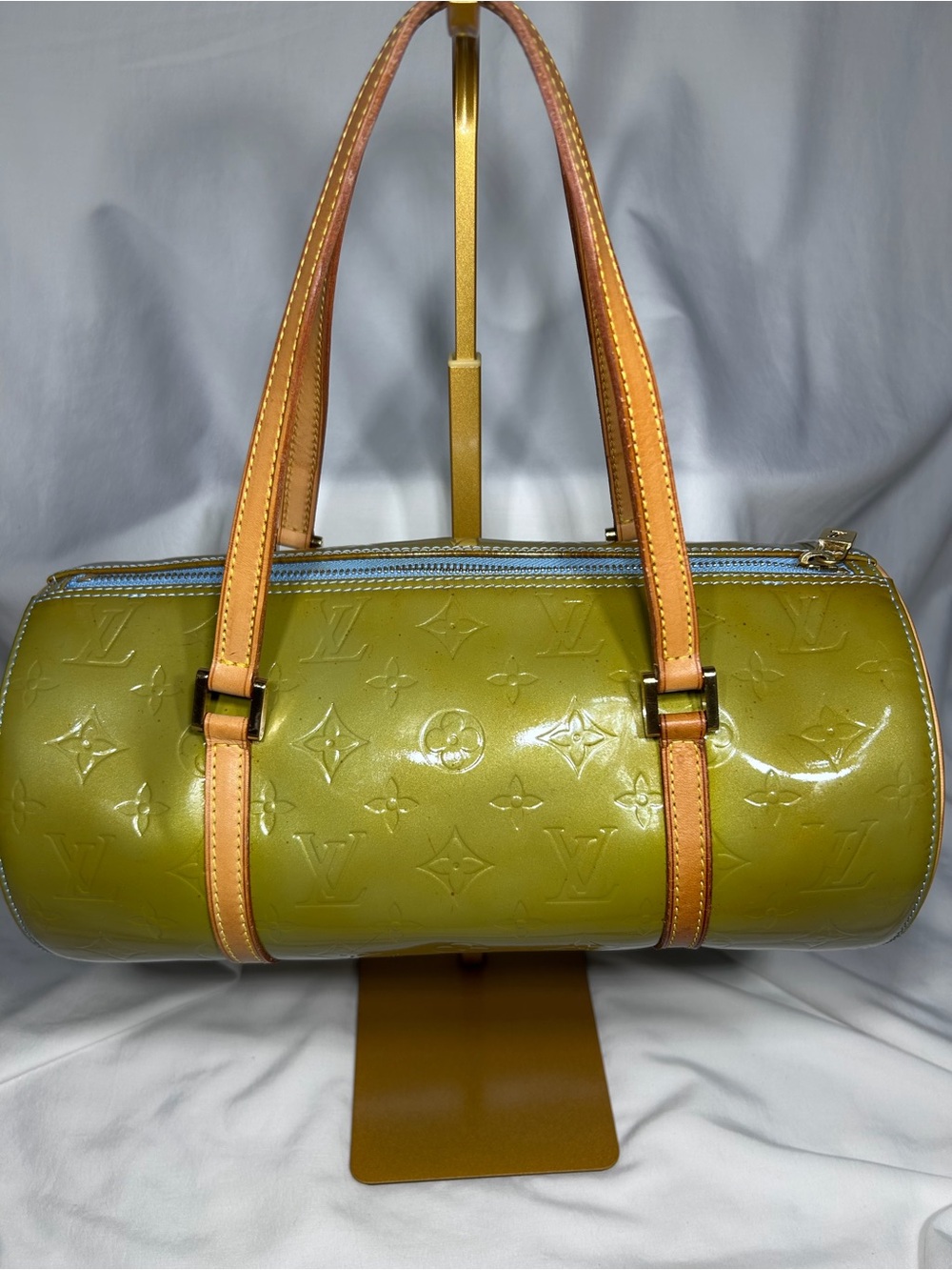Louis Vuitton Monogram Vernis Bedford bag green with Vachetta leather straps